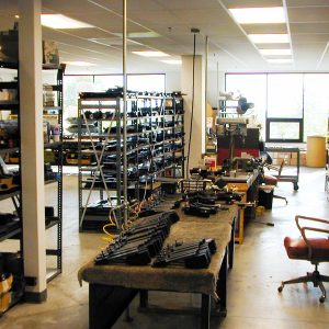 The assembly department receives parts from the machine shop and puts them together into sub-assemblies to await final packaging for shipment. Seeing the many bins and shelves of parts needed gives you an appreciation of how many parts it takes to make versions of every machine and an extensive line of accessories.
