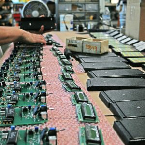 Linear controller components ready to be assembled