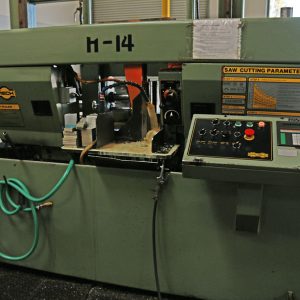 A cutoff saw is used to bring material down to production length. 