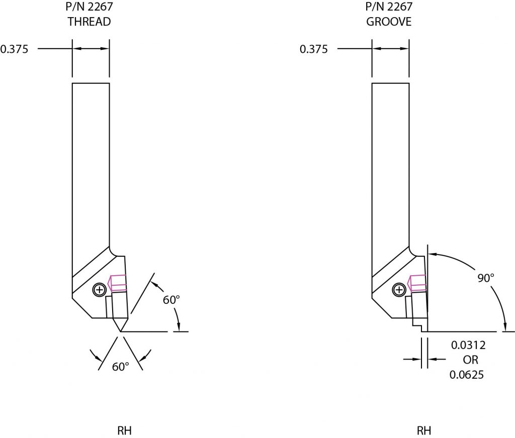 Threading/Grooving Carbide Insert Tool Holder Sherline Products